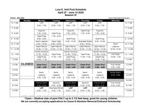 Session 4 Pool Schedule April 27 - June 14