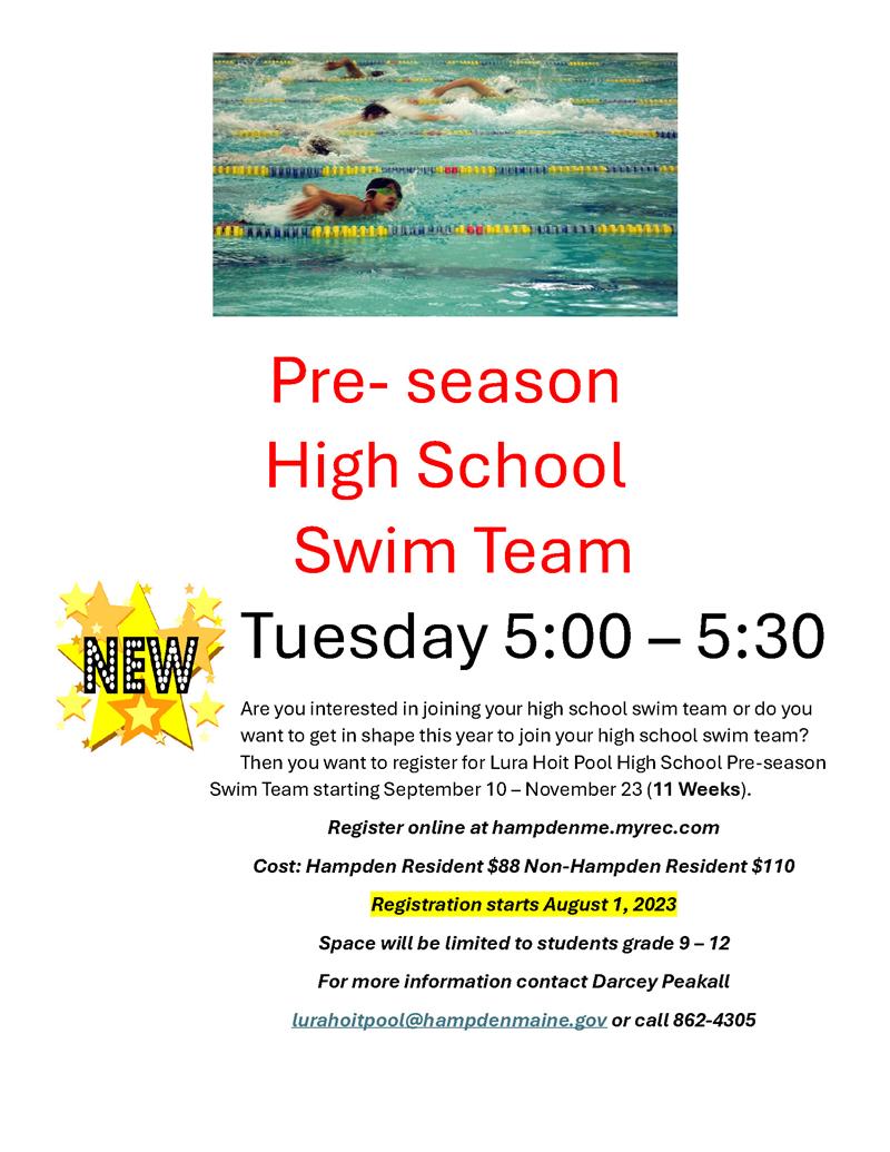 Pre-Season High School Swim  Team